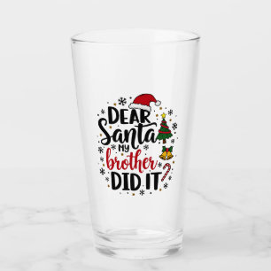 Verre Cher Père Noël Mon Frère l'a fait Noël