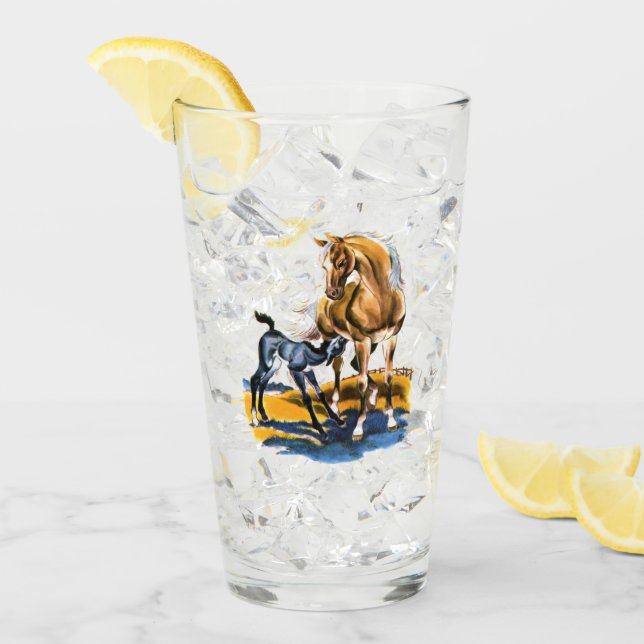 Verre Cheval et poulain (Devant glace)