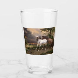 Verre Chevaux effrayés par la tempête (par Carle Vernet)