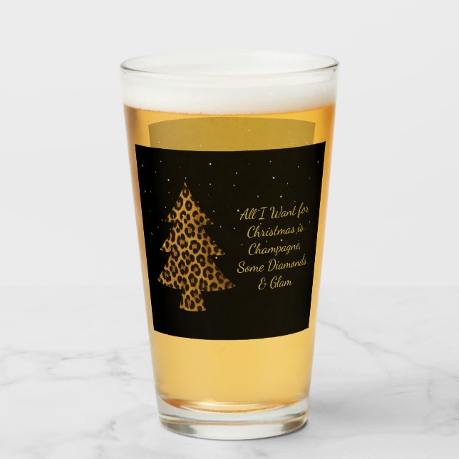 Verre Chic Holiday Leopard Tree Design (Devant (rempli))