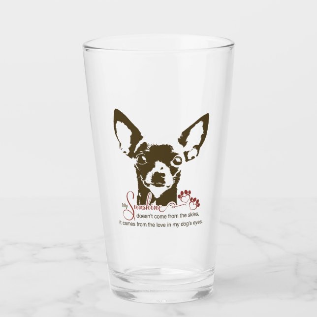 Verre Chien de chiwawa mon soleil (Devant)