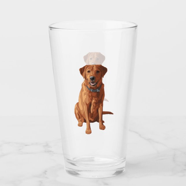 Verre Chien du Labrador jaune rouge renard (Devant)