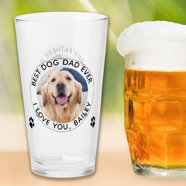 Verre Chien personnalisé papa animal de compagnie photo  (Créateur téléchargé)