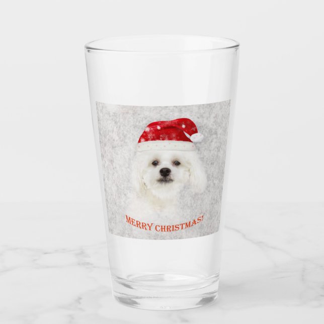 Verre Chiot maltais de Noël (Devant)