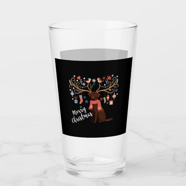 Verre Chocolat Labrador Retriever Chien Noël (Devant)