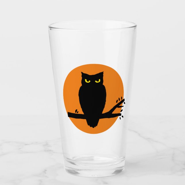 Verre Chouette d'Halloween éffrayante (Devant)