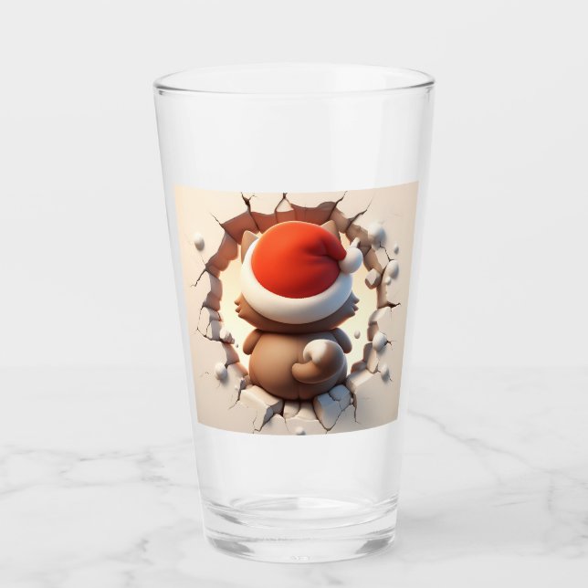 Verre Christmas Cat 3D (Devant)