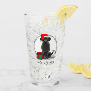 Verre Christmas Père Noël Black Labrador Retriever Cute