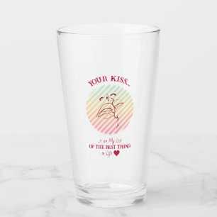 Verre Citation d'amour Baiser romantique