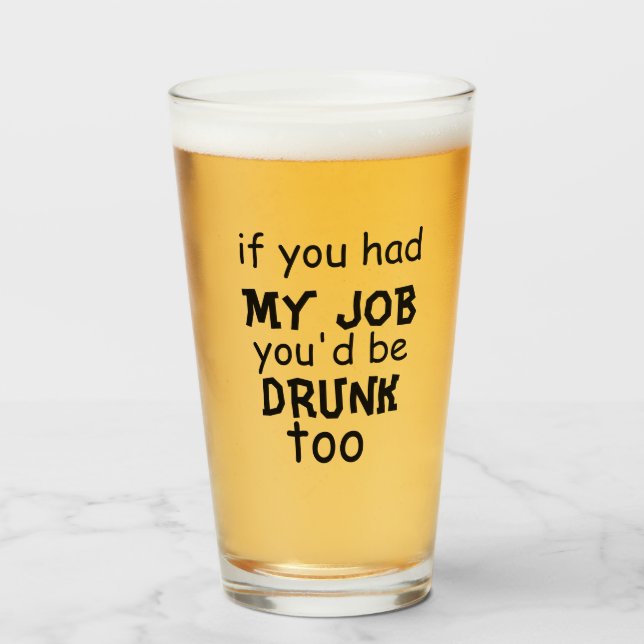 Verre Citation de bière amusante (Devant (rempli))