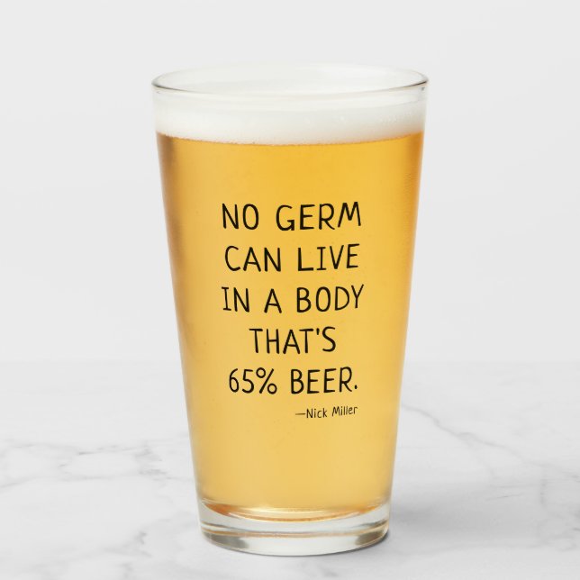 Verre Citation de bière amusante Nick Miller (Devant (rempli))