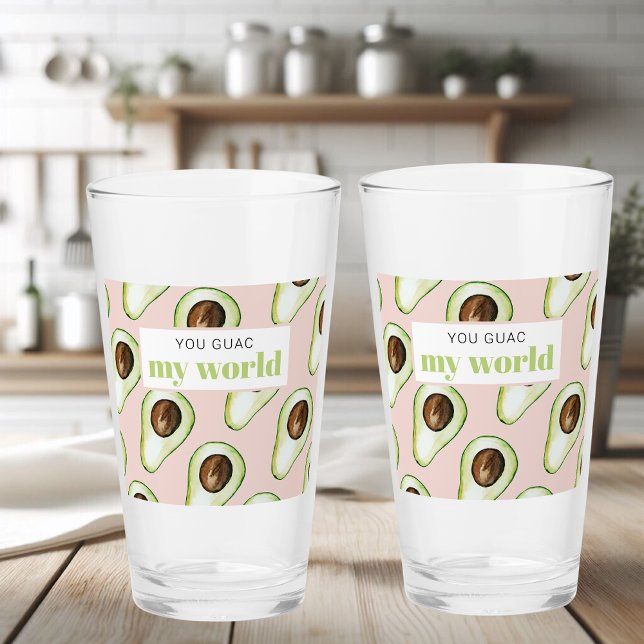 Verre Citation Moderne Pastel Rose Et Vert Avocado Amusa (Créateur téléchargé)