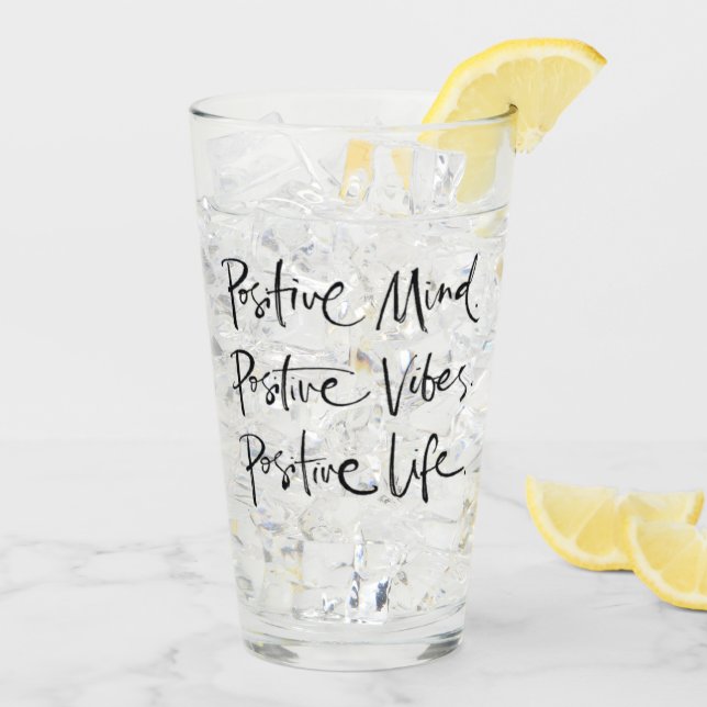 Verre Citation positive de la vie positive de l'esprit p (Dos glace)