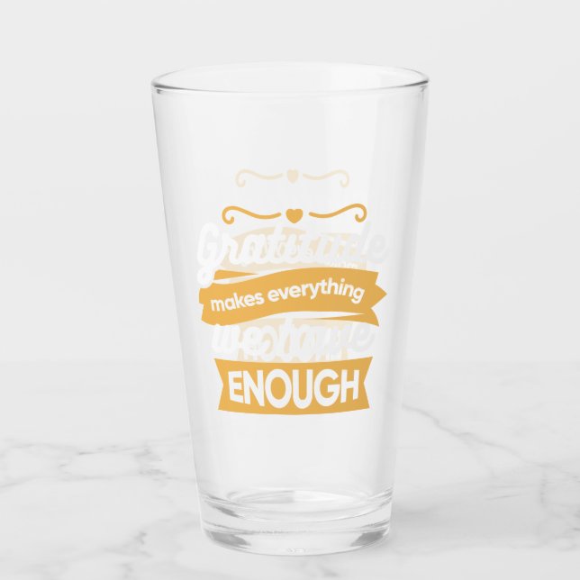 Verre Citations de la typographie de la Gratitude inspir (Devant)