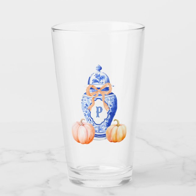 Verre Citrouille d'automne | Chinoiserie Ginger Jar Mono (Devant)