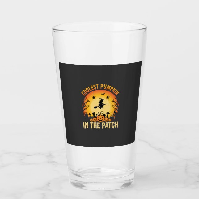 Verre Citrouille la plus cool d'Halloween dans le patch  (Devant)