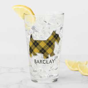 Verre Clan Barclay Tartan Scottie Dog