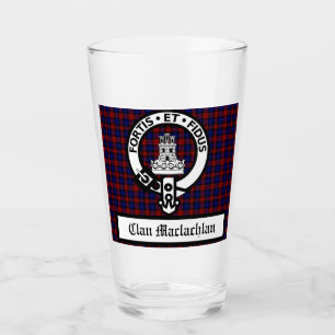 Verre Clan Machlachlan Crest Badge & Tartan personnalisa