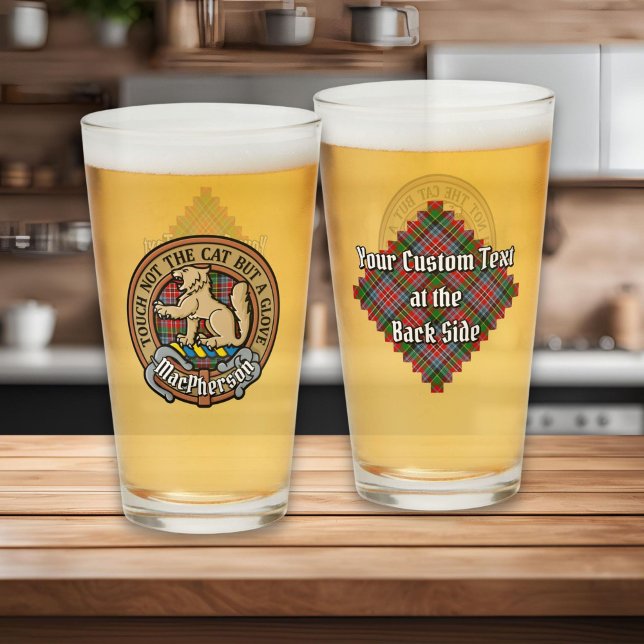 Verre Clan MacPherson Crest sur Tartan (Créateur téléchargé)