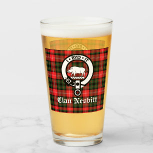 Verre Clan Nesbitt Crest Badge & Tartan Personnalisé