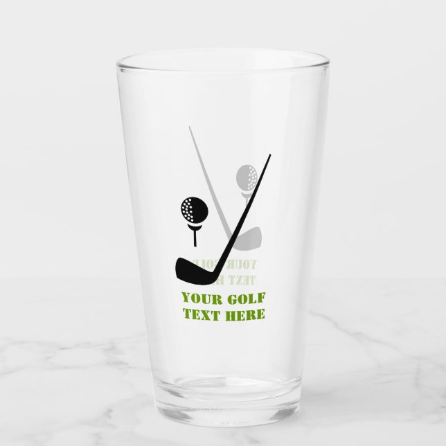 Verre Club de golf et bal noir et vert coutume (Devant)
