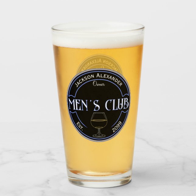 Verre Club Homme Man Cave Boisson Pint Bière (Devant (rempli))