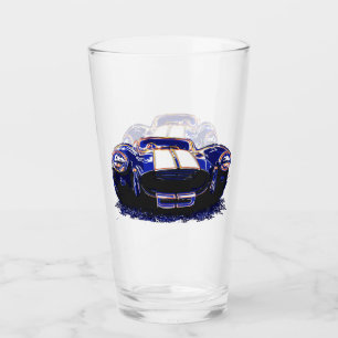 Verre cobra bleu classique voiture graphique lithographi
