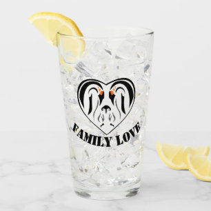 Verre Coeur amoureux de la famille Empereur Penguin