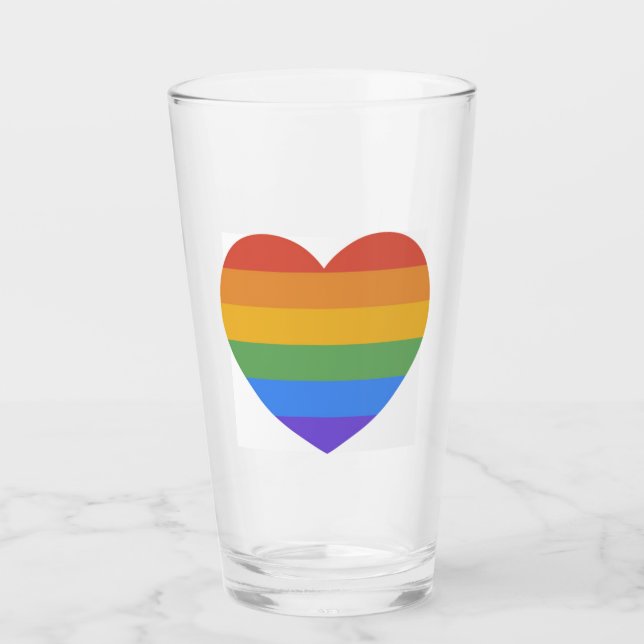 Verre Coeur arc-en-ciel (Devant)