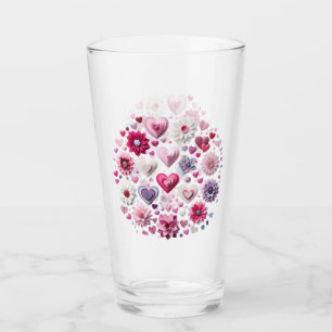 Verre Coeur de la Saint Valentin florale