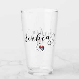 Verre Coeur du drapeau serbe, Republika Srbija