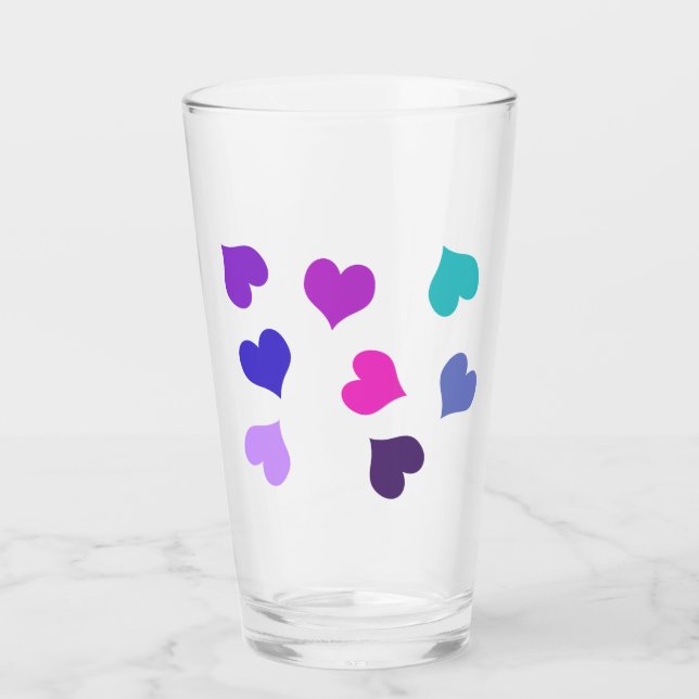 Verre Coeurs colorés mignons (Devant)