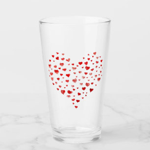 Verre Coeurs d'aquarelle rouge mignonne dans le grand co