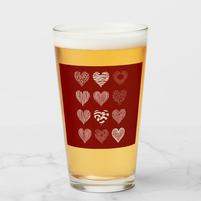 Verre Coeurs Saint-Valentin Neuf Coeurs Saint-Valentin A (Devant (rempli))