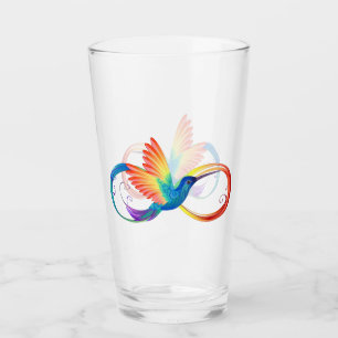 Verre Colibri arc-en-ciel avec symbole Infinity