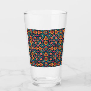 Verre Coloré Boho Floral Pattern Élégant Symétrie