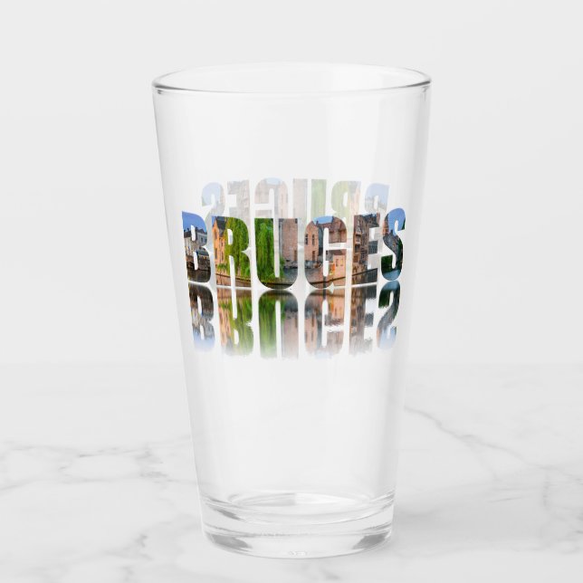 Verre Composition de la photo texte de Bruges (Devant)