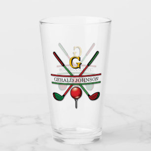 Verre Conception de monogramme de golf de Noël