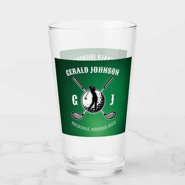 Verre Conception de monogramme de golf sur mesure (Devant)