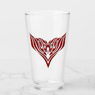 Verre Conception de tatouage tribal d'oiseaux ailés roug