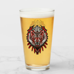 Verre Conception de totem tribal Haida Loup