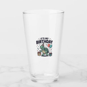 Verre Conception de vecteur de fête de tortue d'annivers