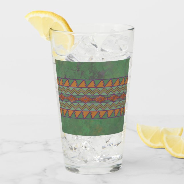 Verre Conception géométrique verte Sagebrush Sud-Ouest (Devant glace)