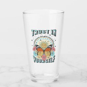 Verre Confiance en soi Soleil céleste et papillon