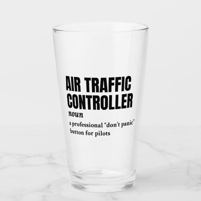 Verre Contrôleur de la circulation aérienne - Humour de  (Devant)
