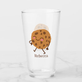 Verre cookies mignons et lait ajouter nom