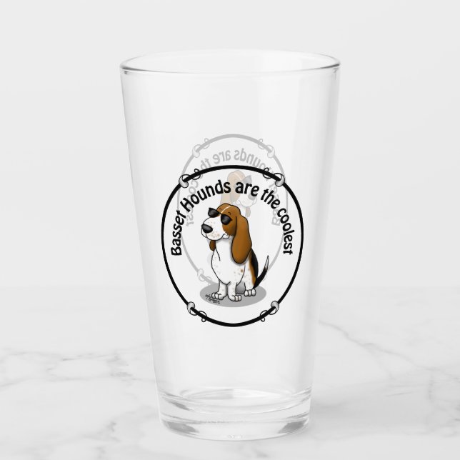 Verre Cool Basset Hound chien et lunettes de soleil (tri (Devant)