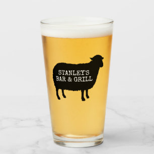 Verre Cool de silhouette de moutons noirs personnalisé