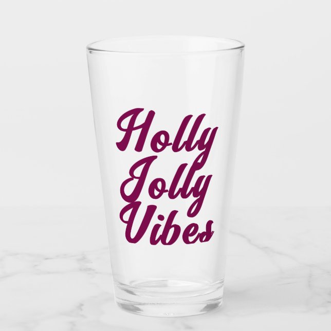 Verre Cool Funny Stylo moderne Joyeux Noël bière (Devant)