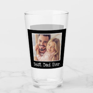 Verre Cool Meilleur Papa Jamais Photo Personnalisé Noir